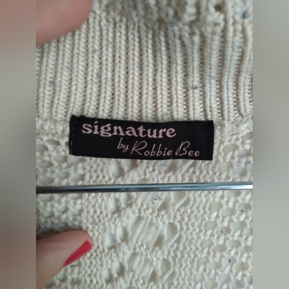 Cream knit cover up sweater - Picture 8 of 12